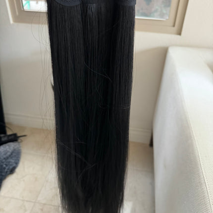 Till style 24 inch black long straight hair extensions with /clip in hair extensions black