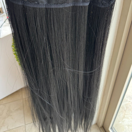 Till style 24 inch black long straight hair extensions with /clip in hair extensions black