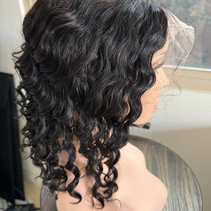 Black Human hair deep wave short curly bob wig for women pre-plucked baby hair