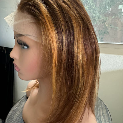 Bob wig human hair lace front shortbob wigs for women highlighted ombre