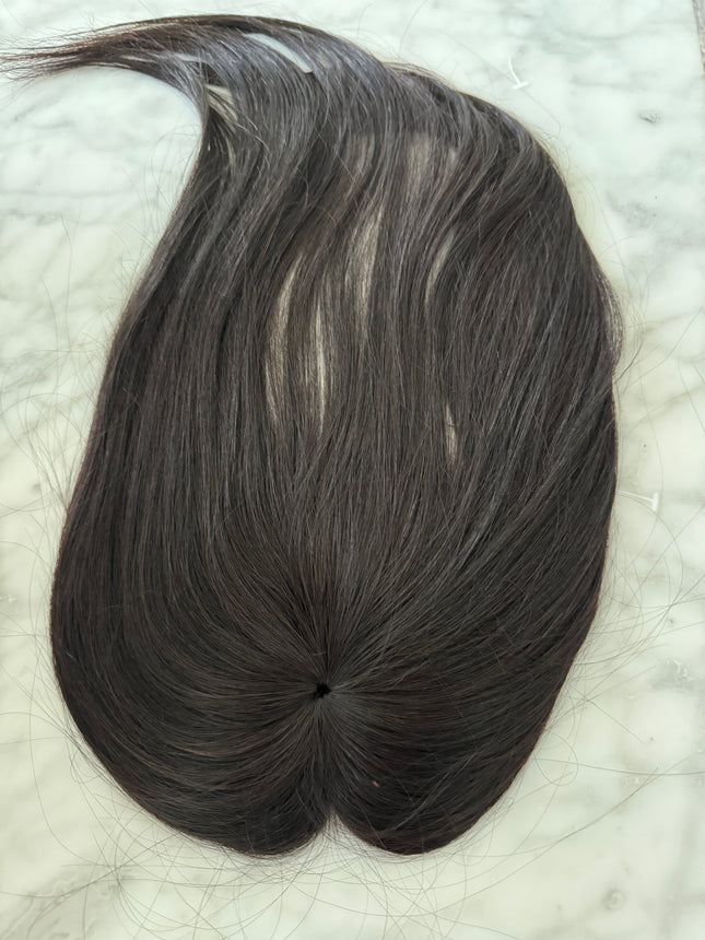 Tillstyle 100% human hair black hair piece  clip in hair toppers