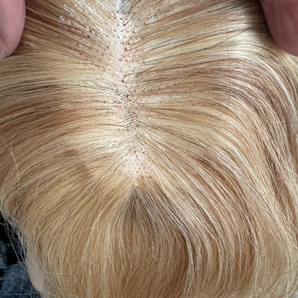Till style remy human Hair Toppers for women blonde ash brown highlights