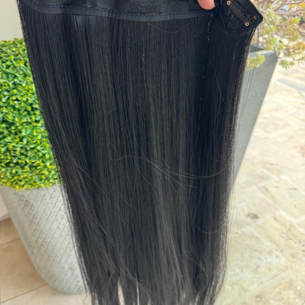 Till style 24 inch black long straight hair extensions with /clip in hair extensions black