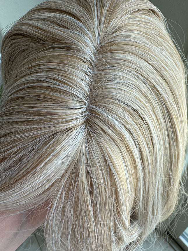 Tillstyle  bleach blonde mix ash blonde hair toppers with bangs
