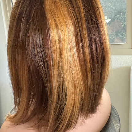 Bob wig human hair lace front shortbob wigs for women highlighted ombre