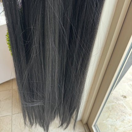 Till style 24 inch black long straight hair extensions with /clip in hair extensions black