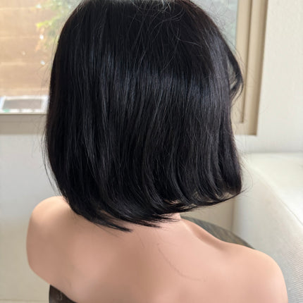 Short Bob wigs with bangs 100% human hair bob wigs glue-less middle part