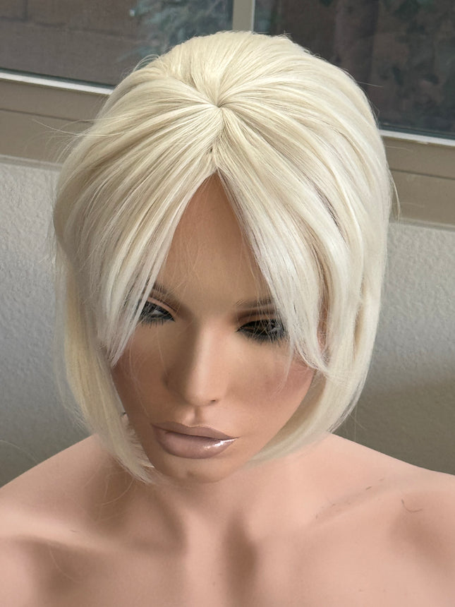 Tillstyle platinum blonde hair piece white blonde clip in hair toppers