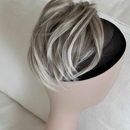 Tillstyle Hair scrunchie elastic bun tousled updo chignon light grey blonde white