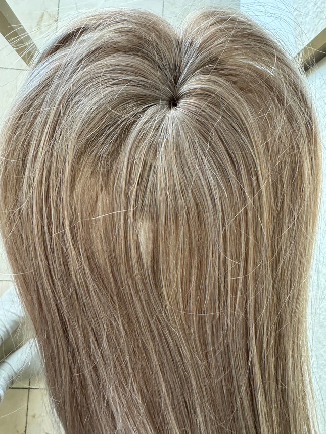 Tillstyle human hair ombre blonde hair  topper