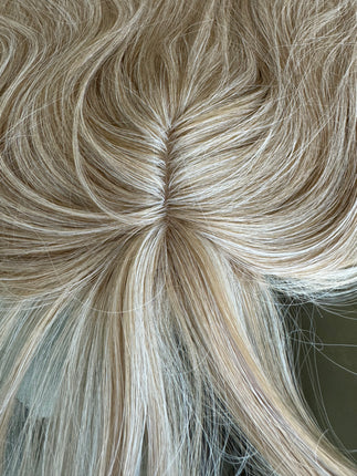 Tillstyle bleach blonde mix ash brown hair toppers for women with bangs