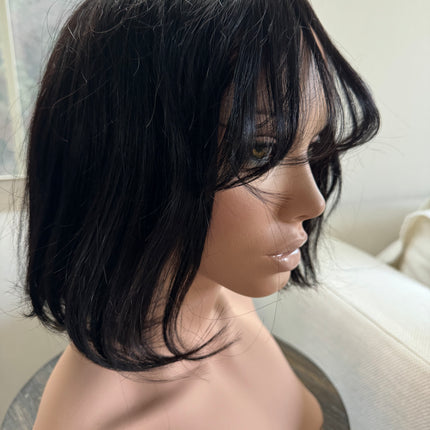Short Bob wigs with bangs 100% human hair bob wigs glue-less middle part