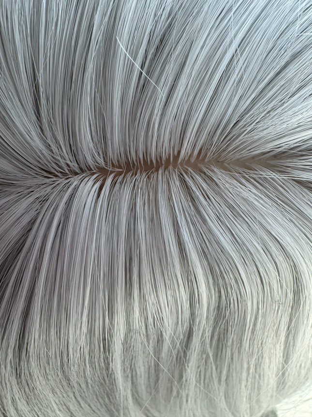 Till style white with silver highlights hair toppers for women real part