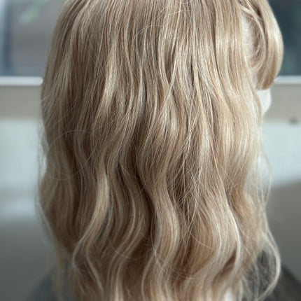 Tillstyle blonde wig loose body wave air bangs shoulder length wig for women
