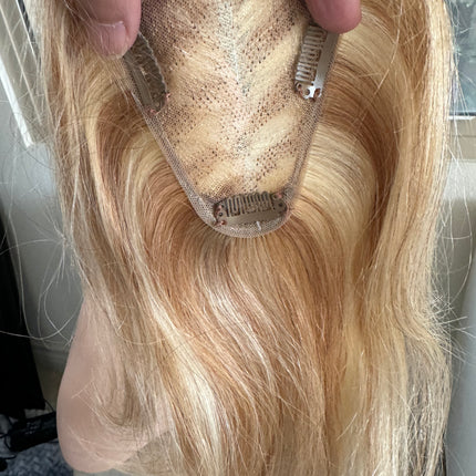 Till style remy human Hair Toppers for women ash blonde highlighted