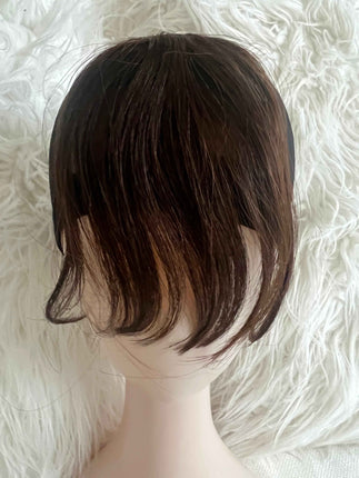 Tillstyle clip in human hair bangs hair piece dark Brown trendy hair styles age defying hair style