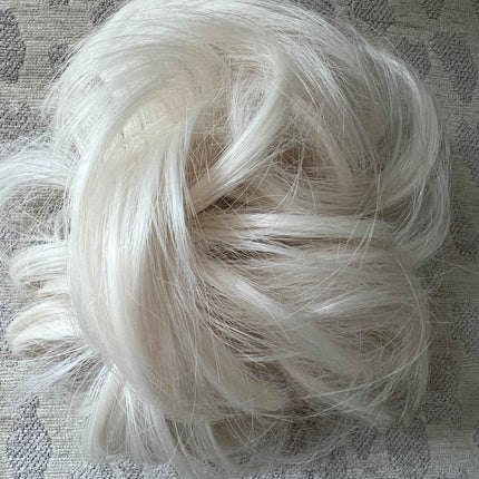 Tillstyle elastic messy bun hair piece curly hair bun pieces bleach blonde