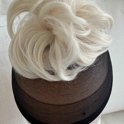 Tillstyle elastic messy bun hair piece curly hair bun pieces bleach blonde