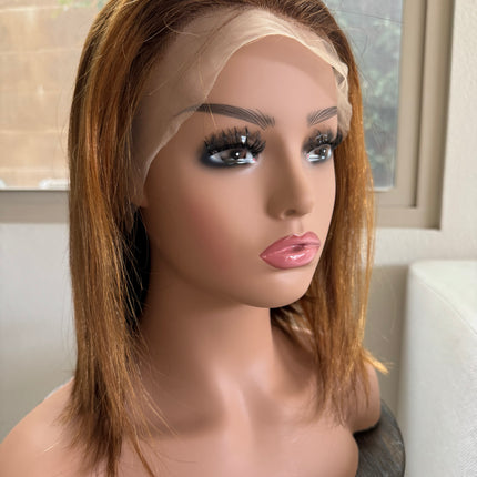 Bob wig human hair lace front shortbob wigs for women highlighted ombre