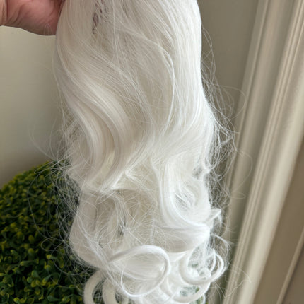 Tillstyle  white loose body wave clip in ponytail clip in pony tail