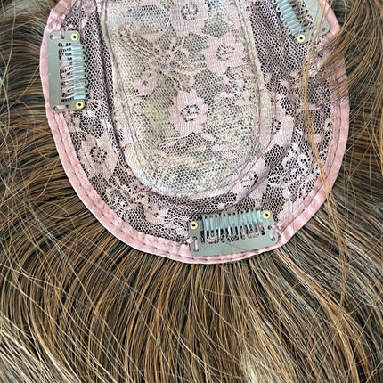 Synthetic hair toppers with bangs ombre with highlights clip in hair topper