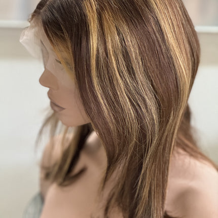 tillstyle ombre brown 100% human hair lace front wig