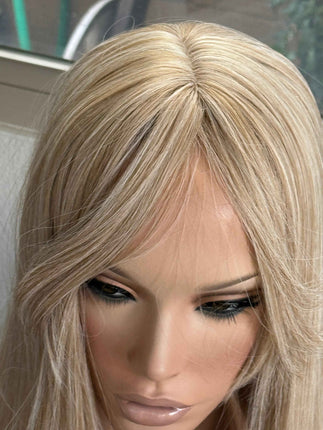 Tillstyle dirty blonde highlighted hair toppers with butterfly bangs