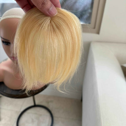 Tillstyle clip in human hair french bangs bright blonde