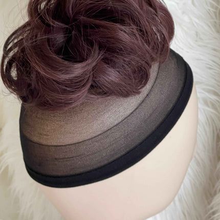 Tillstyle  elastic messy hair bun curly hair bun pieces hair scrunchie burgundy
