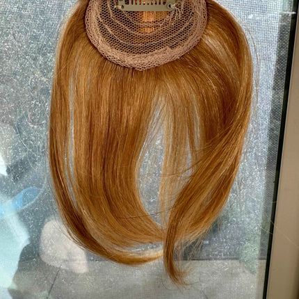 Tillstyle clip in human hair french bangs  honey blonde