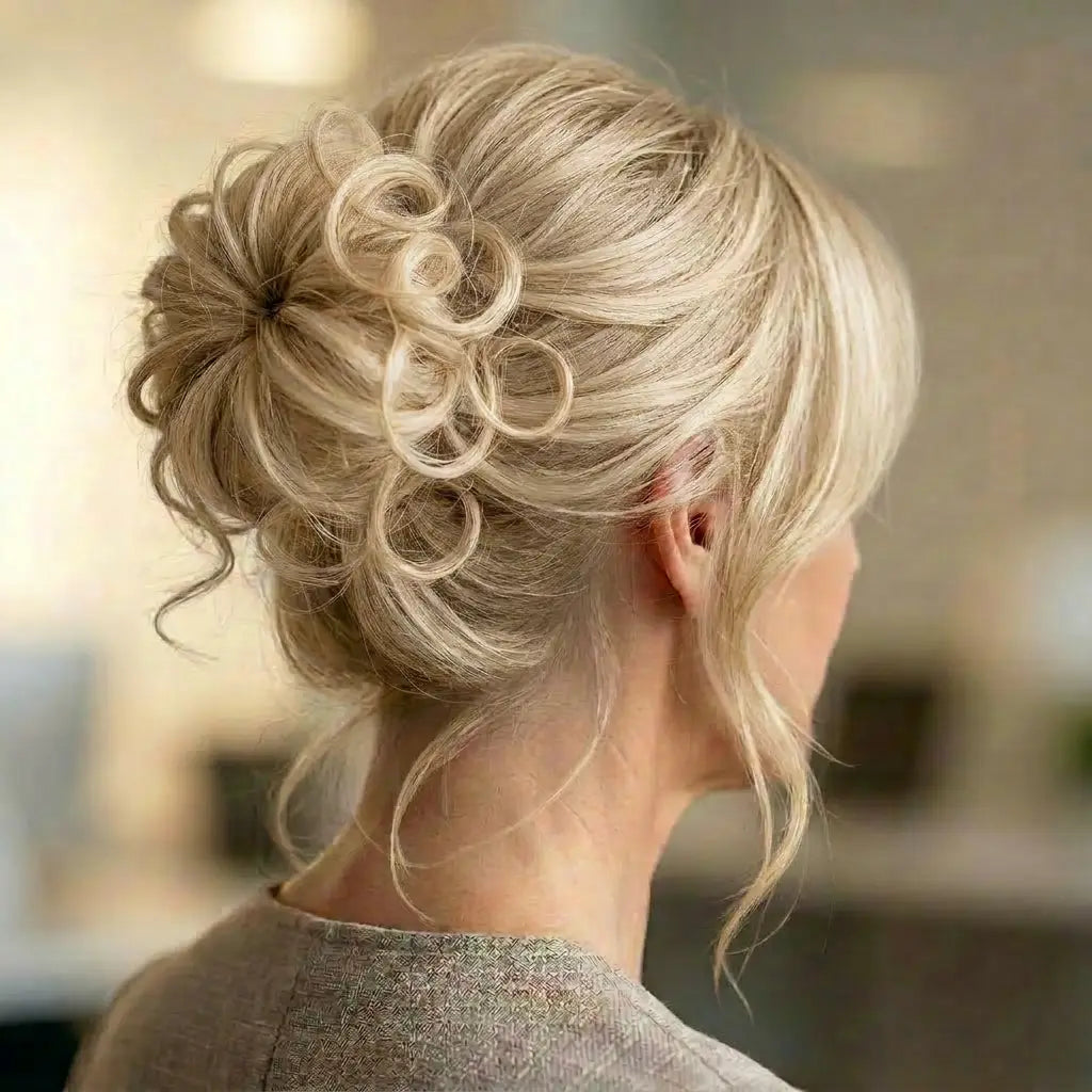 Small Messy hair Bun Hair Piece – Curly Synthetic Scrunchie