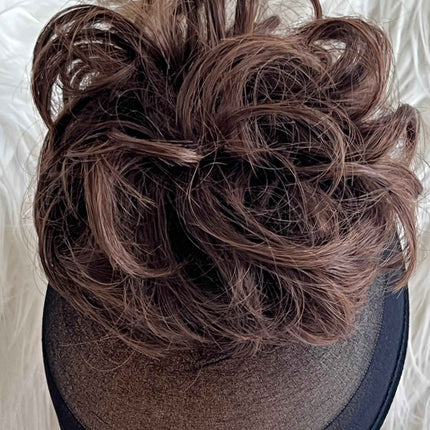 Tillstyle elastic messy bun hair piece curly hair bun pieces caramel brown