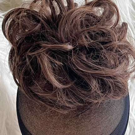 Tillstyle elastic messy bun hair piece curly hair bun pieces caramel brown