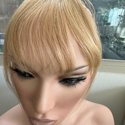 Tillstyle clip in human hair wispy bangs ombre blonde