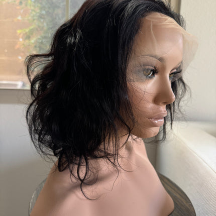Lace front Wavy Bob wig 100% human hair 12 inch short  bob wavy glue-less