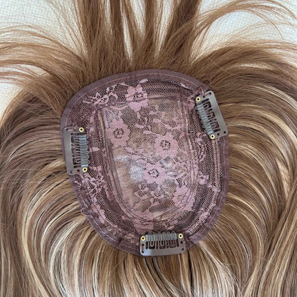Synthetic hair toppers with bangs ombre with highlights clip in hair topper
