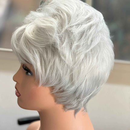 Tillstyle light silver layered wig /short pixy  wig
