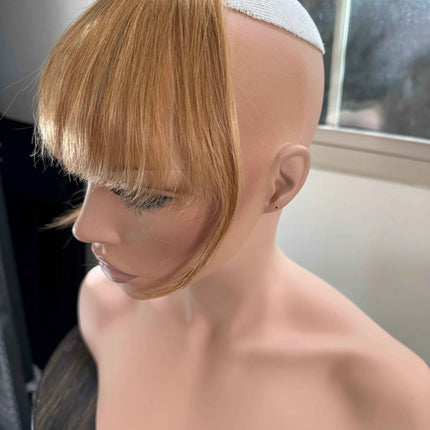 Tillstyle clip in human hair french bangs  honey blonde