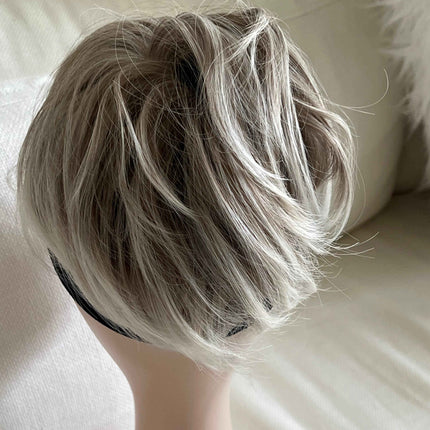 Tillstyle Hair scrunchie elastic bun tousled updo chignon light grey blonde white