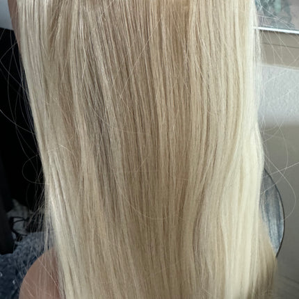 Till style ash blonde with highlights long straight hair extensions clip in