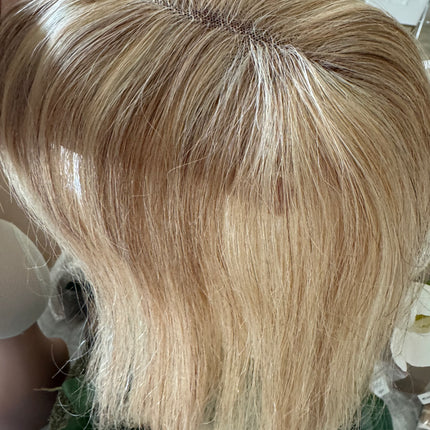 Till style remy human Hair Toppers for women ash blonde highlighted