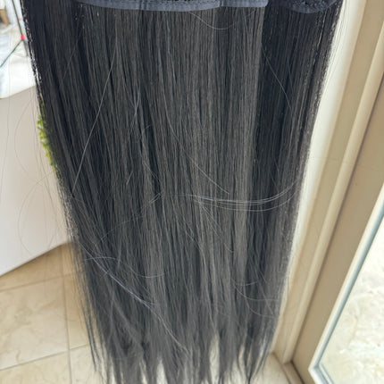 Till style 24 inch black long straight hair extensions with /clip in hair extensions black