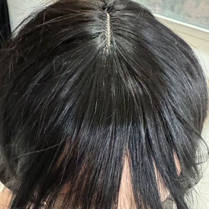 Short Bob wigs with bangs 100% human hair bob wigs glue-less middle part