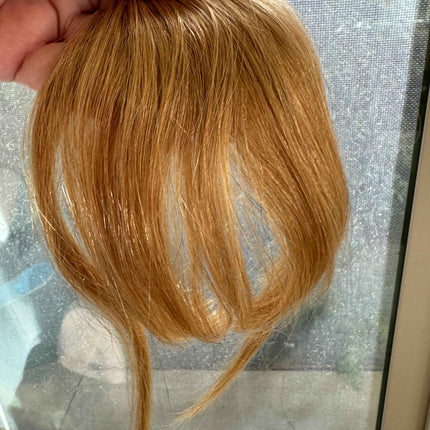 Tillstyle clip in human hair french bangs  honey blonde