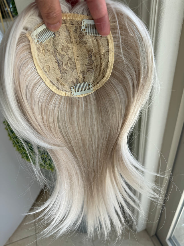 Till style white with ash brown highlights hair toppers for women