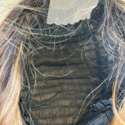 Tillstyle long ombre caramel wavy for women 26 inch middle part curly wavy wig