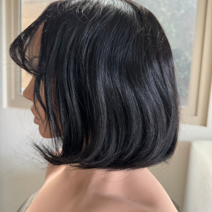 Short Bob wigs with bangs 100% human hair bob wigs glue-less middle part