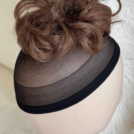 Tillstyle elastic messy bun hair piece curly hair bun pieces caramel brown