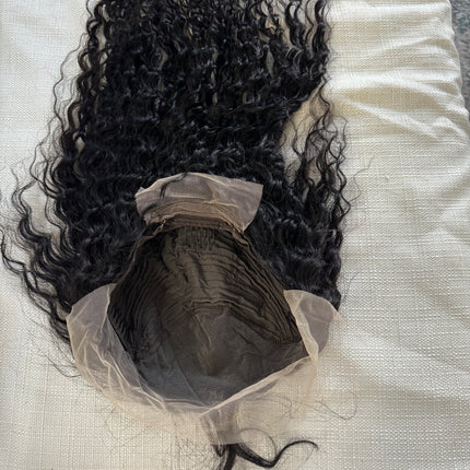 Black Deep wave 100% human hair lace front wigs for women brazilian hair
