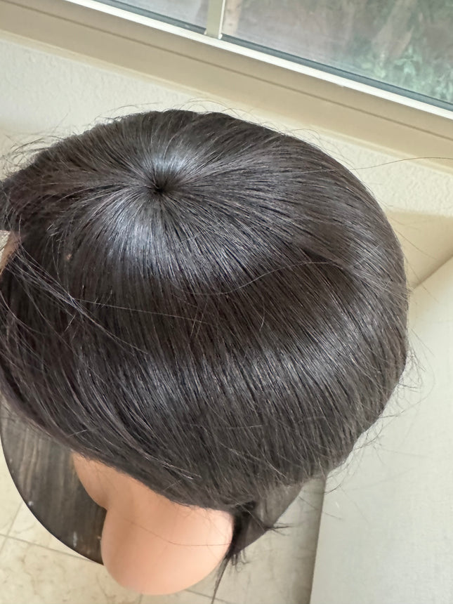 Tillstyle 100% human hair black hair piece  clip in hair toppers